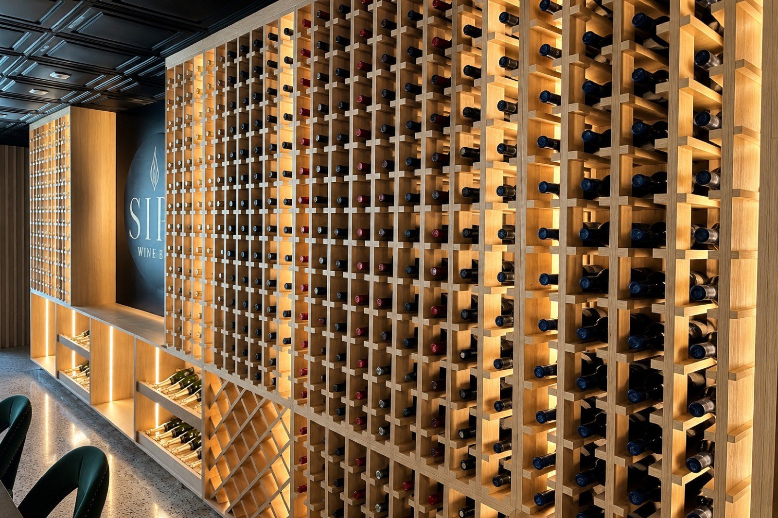 Wine cellar tasting counter by Coastal Precision CNC